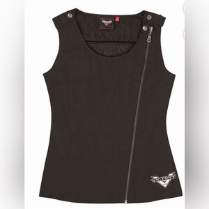 Victory Motorcycle Women's Black Sless Asymetric Top, Size Medium